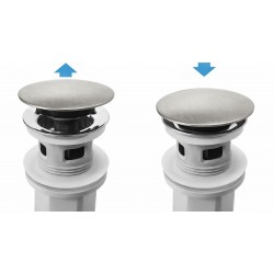 Syfon umywalkowy z korkiem klik-klak Rea Flow Nikiel Szczotkowany