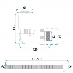 Syfon umywalkowy z korkiem klik-klak Rea Flow Tytan