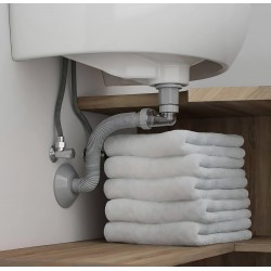 Syfon umywalkowy z korkiem klik-klak Rea Flow Miedź Szczotkowana