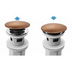 Syfon umywalkowy z korkiem klik-klak Rea Flow Miedź Szczotkowana