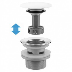 Syfon umywalkowy z korkiem klik-klak Rea Flow Biały