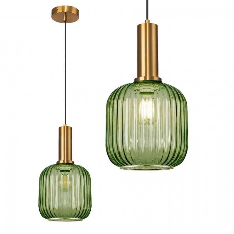 Lampa Sufitowa Wisząca Szklana APP462-1CP Zielona