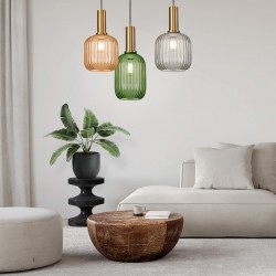 Lampa Sufitowa Wisząca Szklana APP462-1CP Zielona