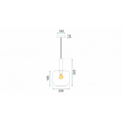 Lampa Sufitowa Wisząca Szklana APP462-1CP Zielona