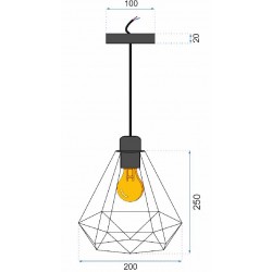 LAMPA WISZĄCA DIAMENT  392197 Jasno Złota