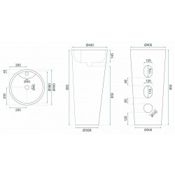 Umywalka Ceramiczna Wolnostojąca Blanka Natural Matt Marmur