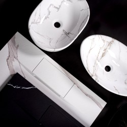 Umywalka Ceramiczna Wolnostojąca Blanka Natural Matt Marmur
