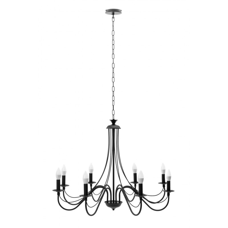 Lampa Sufitowa Wisząca Rustykalna APP648-8CP Czarna