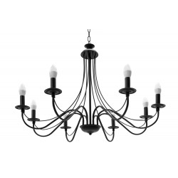 Lampa Sufitowa Wisząca Rustykalna APP648-8CP Czarna