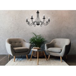 Lampa Sufitowa Wisząca Rustykalna APP648-8CP Czarna