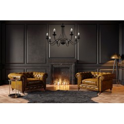 Lampa Sufitowa Wisząca Rustykalna APP648-8CP Czarna