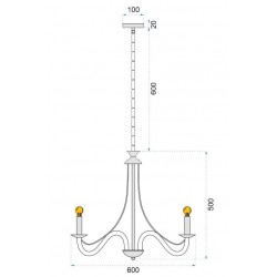 Lampa Sufitowa Wisząca Rustykalna APP648-8CP Czarna