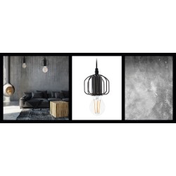 Lampa sufitowa wisząca w stylu loft  APP595-1CP Czarna
