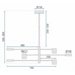 Lampa Sufitowa Nowoczesna 6-Ramienna APP597-6C