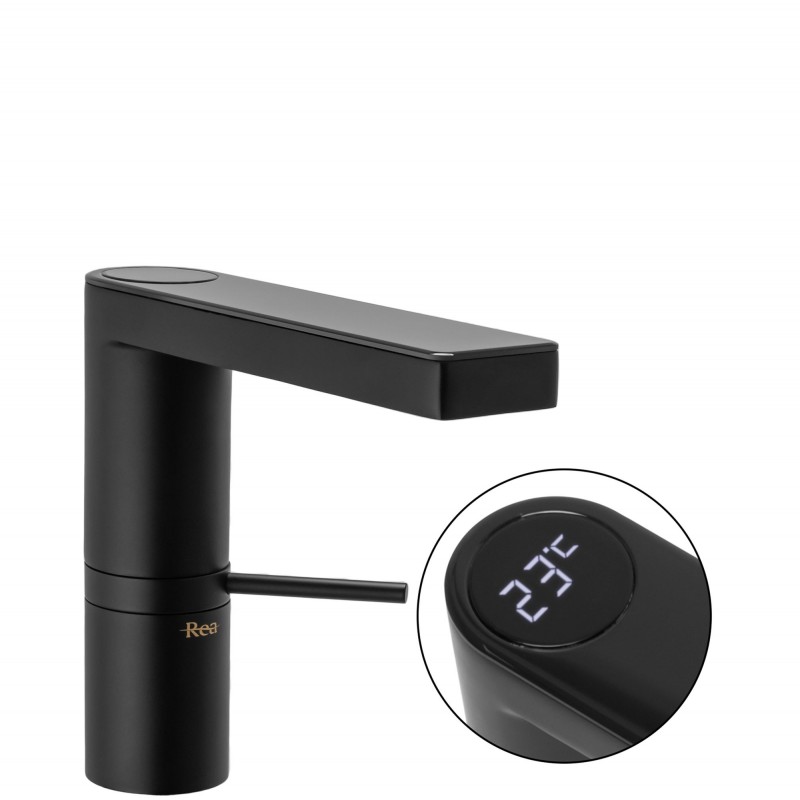 Bateria Umywalkowa REA AMAR LCD Czarna Niska