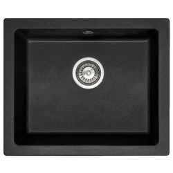 Zlewozmywak granitowy Nels czarny METALIK