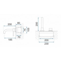 Bateria Podtynkowa REA LUNGO Złota Szczotkowana Długa + BOX