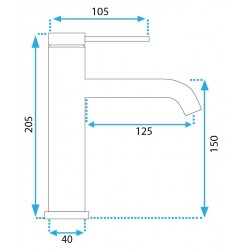 Bateria umywalkowa REA CLIF CZARNA NISKA