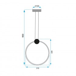 LAMPA SUFITOWA WISZĄCA LED APP1392-CP BLACK 30cm