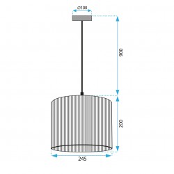 Lampa Wisząca Boho 25cm APP1323-1CP