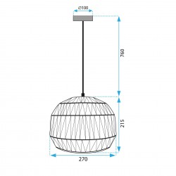 Lampa Wisząca Boho APP1292-1CP Brązowa