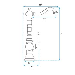 Bateria kuchenna umywalkowa Rea VENICE ANTYCZNY BRĄZ WYSOKA