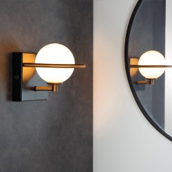 LAMPA ŚCIENNA KINKIET APP1300-1W Czarno Złota