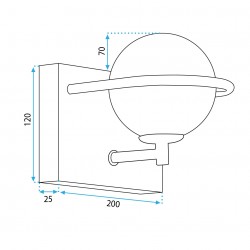 LAMPA ŚCIENNA KINKIET APP1300-1W Czarno Złota