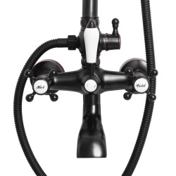 Zestaw Prysznicowy REA BERGAMO CZARNY PRZECIERANY