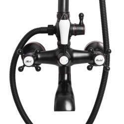 Zestaw Prysznicowy REA BERGAMO CZARNY PRZECIERANY