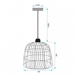 LAMPA SUFITOWA WISZĄCA NATURAL BOHO APP1352-1CP 40 cm