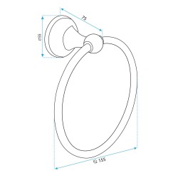 Wieszak łazienkowy RING 332867B RETRO ANTYCZNY BRĄZ