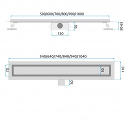 Odpływ Liniowy Rea Neox Stal Szczotkowana 50