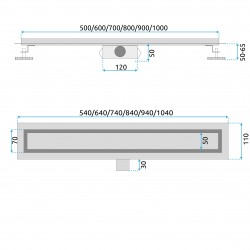 Odpływ Liniowy Rea Neox Stal Szczotkowana 60