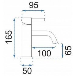 Bateria Umywalkowa REA LUNGO Miedź Szczotkowana Niska