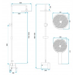 Zestaw Prysznicowy REA AVALON CZARNY