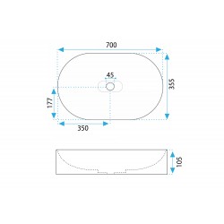 Umywalka konglomeratowa IRIS 71 CM szary mat