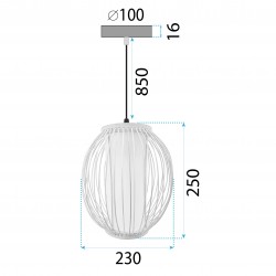 LAMPA WISZĄCA BAMBUSOWA APP1634-1CP