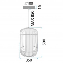 LAMPA WISZĄCA BAMBUSOWA APP1626-1CP