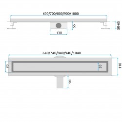 Odpływ Liniowy Rea Neox Pro Złoty 70
