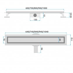 Odpływ Liniowy Rea Neox Pro Złoty 80