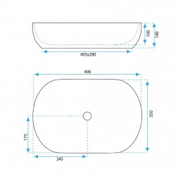 Umywalka nablatowa Rea Lisa Beige Shiny