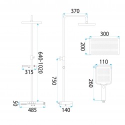 Zestaw Prysznicowy z Termostatem REA Pedro Tytan
