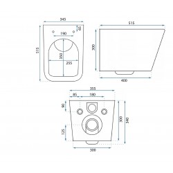 Misa WC podwieszana Rea Julio Rimless