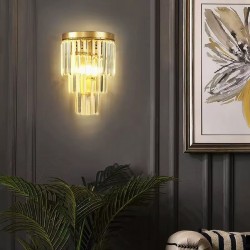 Lampa kryształowa kinkiet APP1535-1W Złota