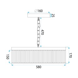 Lampa kryształowa wisząca APP1531-8CP4 Złota