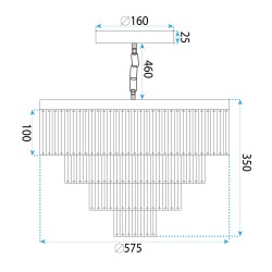 Lampa kryształowa wisząca APP1534-8CPR Chrom