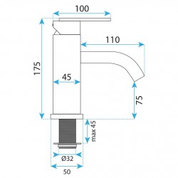 Bateria umywalkowa Rea Ontario Tytan Niska