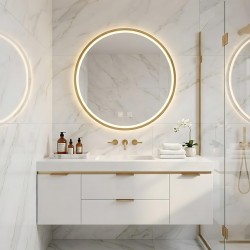 LUSTRO ŚCIENNE LED 90cm MMJ Złote Szczotkowane