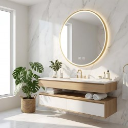 LUSTRO ŚCIENNE LED 100cm MMJ Złote Szczotkowane